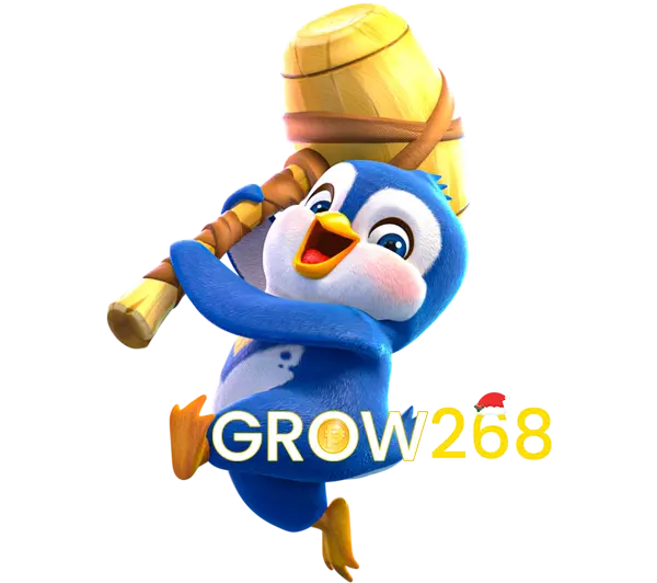 GROW268 ไอคอนมาสคอตนกสีฟ้า ดีไซน์น่ารัก สำหรับหน้าเว็บคาสิโนออนไลน์